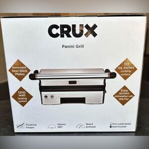 CRUX Panini Press Gourmet Sandwich Maker/Grill with Adjustable Non-stick Plates